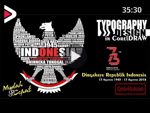 Desain Tipografi Teks Bentuk Garuda dengan CorelDRAW Typography Design دیدئو dideo