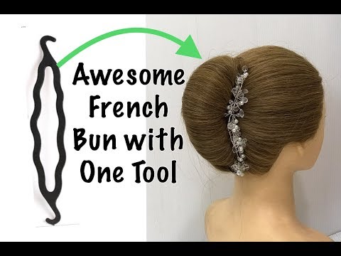 1 Minute Trick for French Bun Hairstyle | Easy French Roll Hairstyle |  Beautiful Bun Hairstyles دیدئو dideo