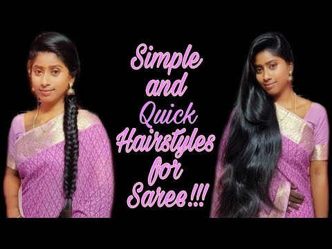 Very Simple and Quick Hairstyles for Saree! Long Hair Princess ❤️ دیدئو  dideo