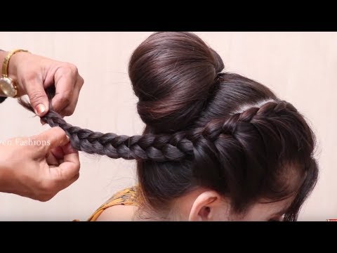Easy and amazing juda hairstyle with bun | Hair Style Girl | Latest Hairstyles  for Party دیدئو dideo