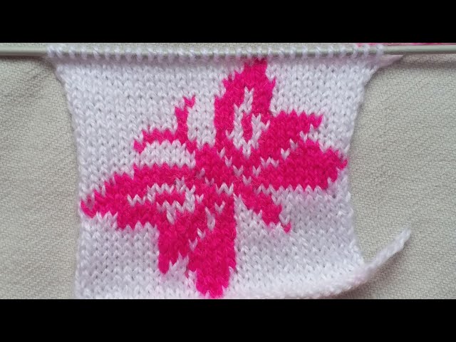 Two colour butterfly knitting design/pattern|31|for kids sweater, jacket,  frock, blanket||in hindi|| دیدئو dideo
