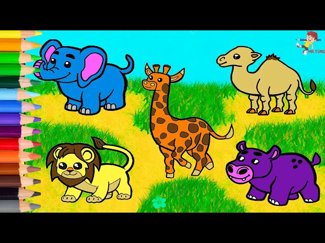 Drawing and Coloring for Kids 5 Easy Animal Drawings for Kids 1 | How to  Draw Cute Animals دیدئو dideo