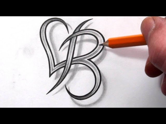 Initial B and Heart Combined Together - Celtic Weave Style - Letter Tattoo  Design دیدئو dideo