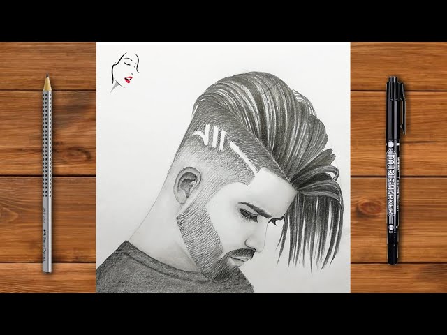A Boy Drawing For Beginners || How to Draw a Boy with Beautiful Hair step  by step / How | Draw Hair دیدئو dideo