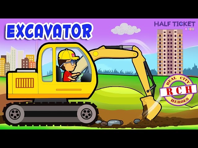 Excavator Truck | Digger Video | Toy truck videos for children | Real City  Heroes دیدئو dideo