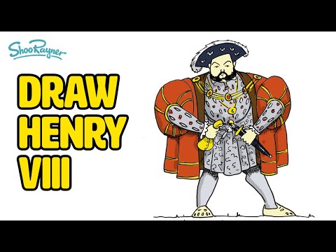 HOW TO DRAW KING HENRY VIII with step by step instructions دیدئو dideo