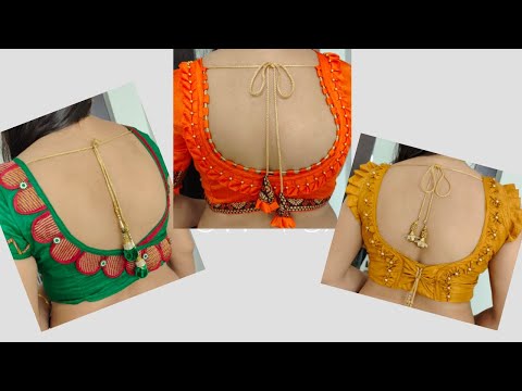 3 Very beautiful blouse back neck design || cutting and stitching back neck  blouse design دیدئو dideo