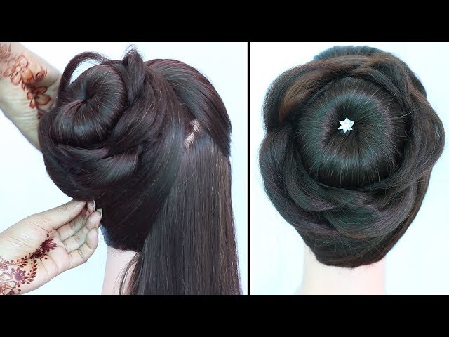 New beautiful and gorgeous juda hairstyle for weddings, party, gown, lehnga  | juda hair style دیدئو dideo