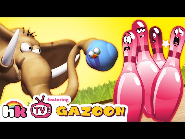 Gazoon: Elephant Goes Bowling | Funny Animal Cartoons by HooplaKidz TV  دیدئو dideo