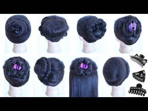 8 cute and easy everyday hairstyles with using clutcher | juda hairstyle for  office, college, school دیدئو dideo