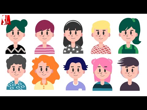 Inkscape Cartoon Characters | 10 Different Hairstyles Using Same Face  Template | Illustration دیدئو dideo