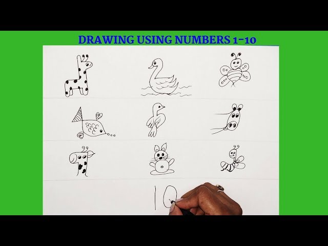 MostViewed - 10 Interesting Kid-Friendly Drawing with Numbers #draw animal  figures from 1-10-Easy دیدئو dideo