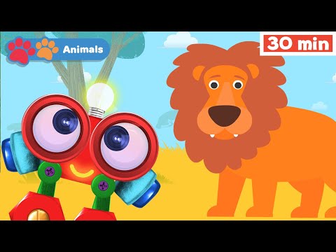 My Animal Friends with Robi | Learn Animals for Kids w Robi | Animals Names  & Sounds | First Words دیدئو dideo