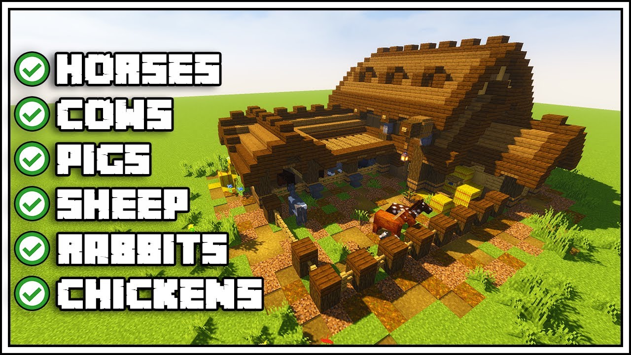 Minecraft Ultimate Barn Tutorial [How To Build] دیدئو dideo