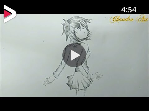 Cool Easy Drawing - Pencil Drawing a Anime Girl #Easy دیدئو dideo