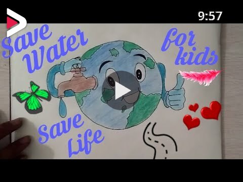 How to draw SAVE WATER SAVE EARTH Drawing For Beginners || SAVE FUTURE  Coloring drawing || دیدئو dideo